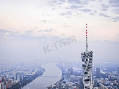 塔台摄影照片_广州市塔台，中国广州，航拍