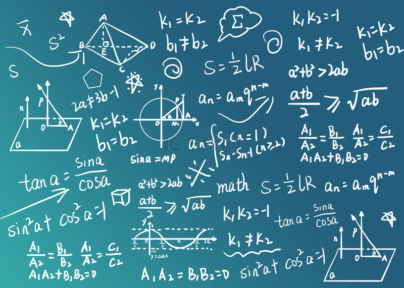 蓝色渐变底纹教育数学公式背景