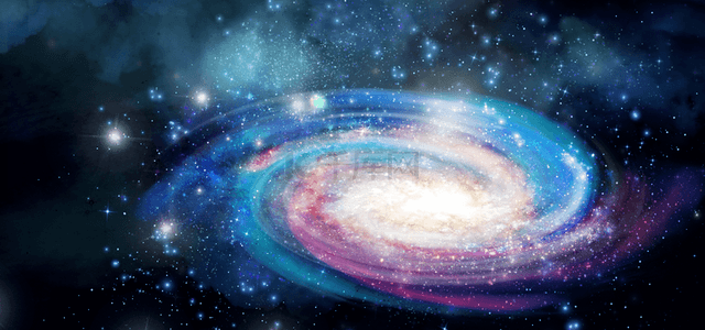 广袤宇宙抽象星空旋转星云背景旋转金色光斑光点背景科技旋转光效黑