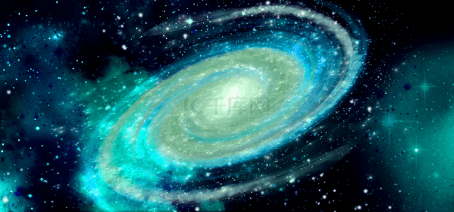 淡蓝色星团抽象星空旋转星云背景明亮紫色星系抽象星空旋转星云背景