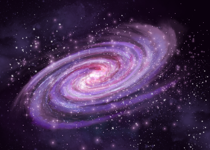 紫色螺旋抽象星空星云背景