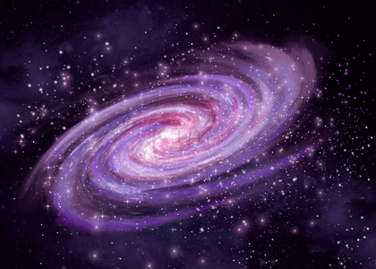 紫色螺旋抽象星空星云背景