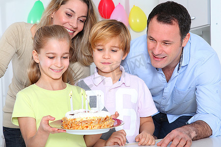 家庭欢庆儿童和急性；S生日
