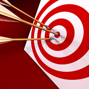 3d渲染的箭靶飞镖准确命中目标