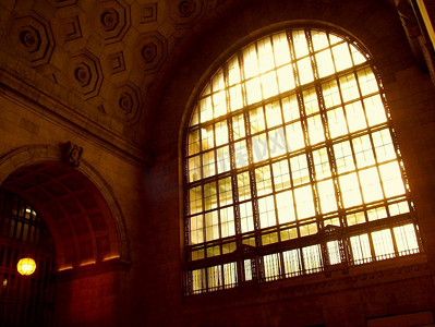 中环摄影照片_加拿大多伦多中央车站窗口。