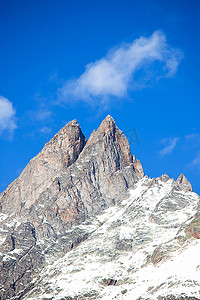 山脉景观：高山(意大利阿尔卑斯山，勃朗峰)