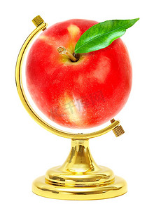 苹果14白色摄影照片_红色苹果--地球。