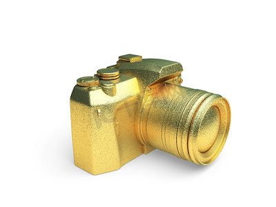 金色图形摄影照片_以3D图形制作的孤立金色物体