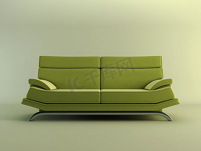 浅绿色背景的现代沙发沙发床