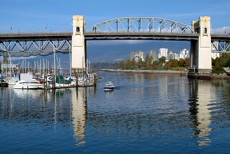 加拿大温哥华不列颠哥伦比亚省福斯克里克上的伯拉德大桥。