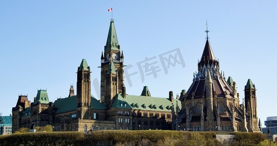 天上的和平之门摄影照片_加拿大城市，加拿大国会大厦，加拿大渥太华。