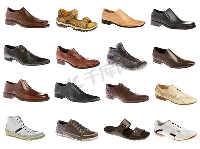 鞋商店摄影照片_十六个男人&锐利；S的白底鞋