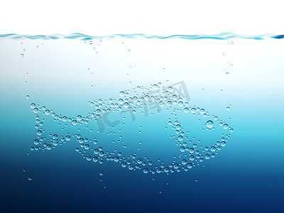 水泡泡图标摄影照片_符号泡泡鱼3d渲染