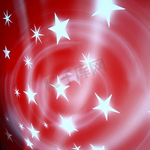 红色圣诞星星抽象背景