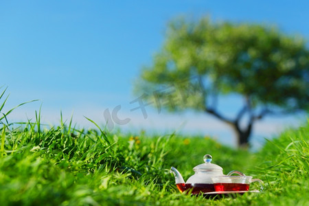 天然绿草茶