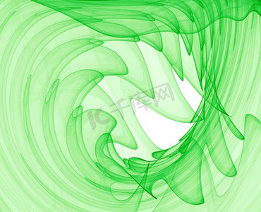 绿色抽象漩涡-高质量的计算机渲染