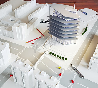 现代建筑的建筑模型(插图)