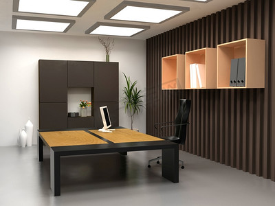 现代办公室内设计(3D渲染)
