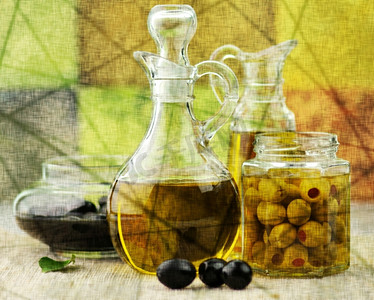 橄榄油的复古风格图片
