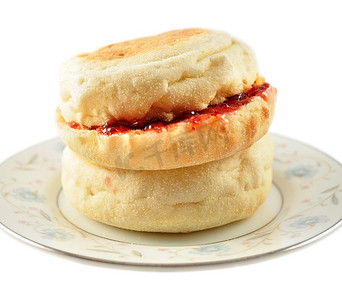 英式松饼,白底果冻工艺品汉堡