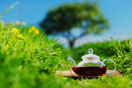 天然绿草茶