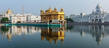 锡克教古尔杜拉金庙(Harmandir Sahib)。阿姆利则，旁遮普，印度