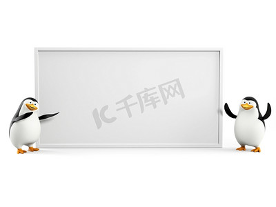 企鹅3d摄影照片_一只酷企鹅的3D渲染插图
