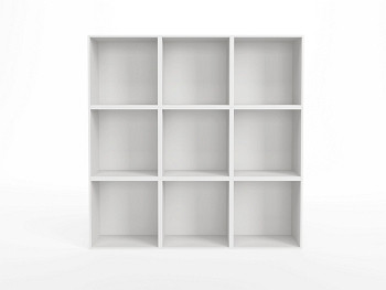 棕色3d摄影照片_现代白色书架，3D渲染