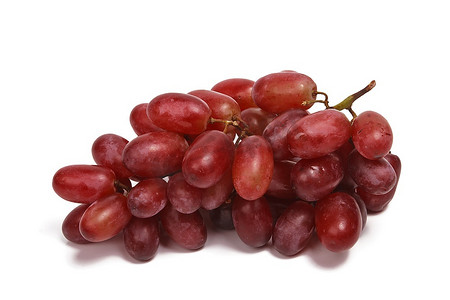 一串红摄影照片_白色背景上孤立的一串红葡萄