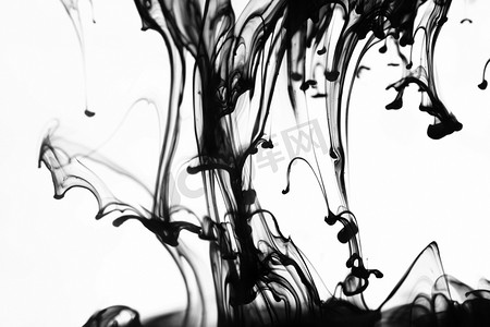 动物抽象抽象摄影照片_抽象水墨背景在水中流动
