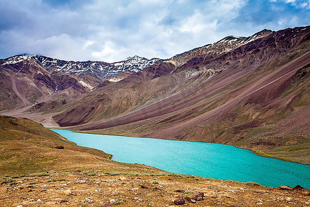 lake Chandra Taal Spiti Valley，喜马偕尔邦，印度