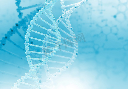 生物基因摄影照片_彩色背景下DNA结构的数字图解