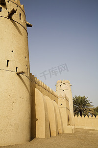 Al Ain，阿联酋，Al Ain的Al Jahli城堡的建筑细节