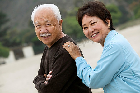 中年夫妇老年人人物特写