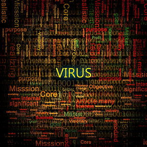 带病毒字样的计算机病毒检测符号插图