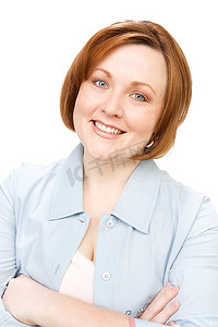 联系方式摄影照片_面带微笑的成熟女性肖像