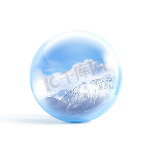 玻璃球里的雪山