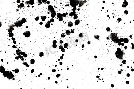 黑色滴墨水飞溅。光泽刷油漆斑点，垃圾斑点，艺术斑点，油，抽象滴。啪，液体插图。