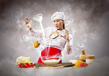厨师煮女人图片