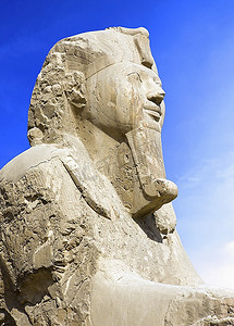 阿拉巴斯特狮身人面像第19王朝(公元前1341-1200年)的细节。古孟菲斯(联合国教科文组织世界遗产名录1979)。开罗，埃及，非洲