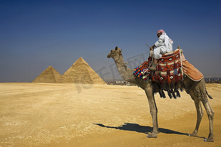 吉萨金字塔，开罗，埃及，宁静的场景，神秘，过去，纪念碑，旧废墟，埃及文化