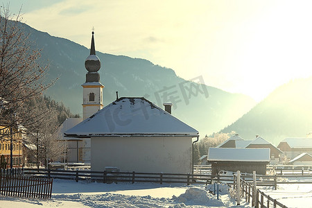 奥地利阿尔卑斯山的冬天