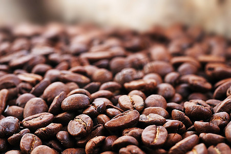 咖啡豆纹理摄影照片_咖啡豆收尾作为背景