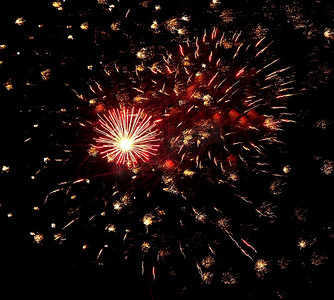 周年庆典背景素材摄影照片_一幅烟花爆炸的拼贴画