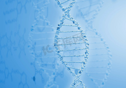 3D立体背景舞台摄影照片_彩色背景下DNA结构的数字图解