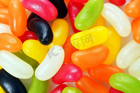 五颜六色的糖果，近距离拍摄的背景