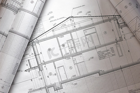 项目背景摄影照片_房屋平面图摆在桌子上