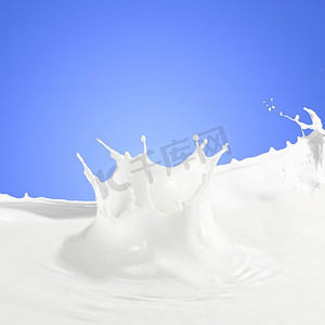 飞溅彩色牛奶牛奶摄影照片_倒白色牛奶飞溅在彩色背景
