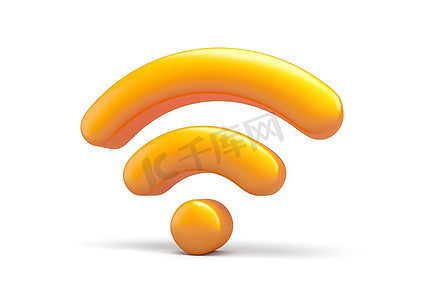 无线网络符号。WiFi 3D图标。与世隔绝。