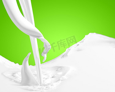 飞溅彩色牛奶牛奶摄影照片_牛奶飞溅的图像对彩色背景